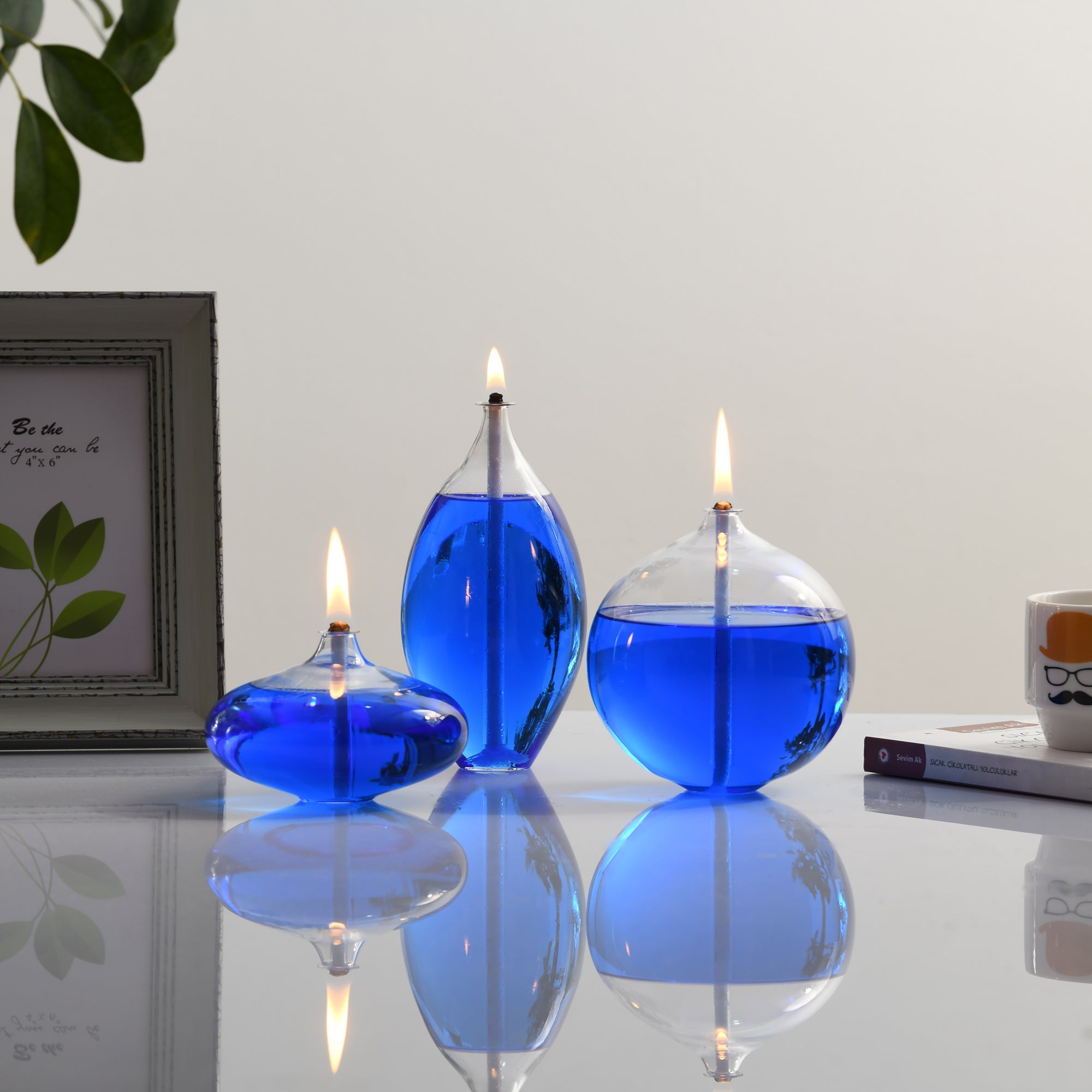 Pride Glass Oil Candle Set Blue