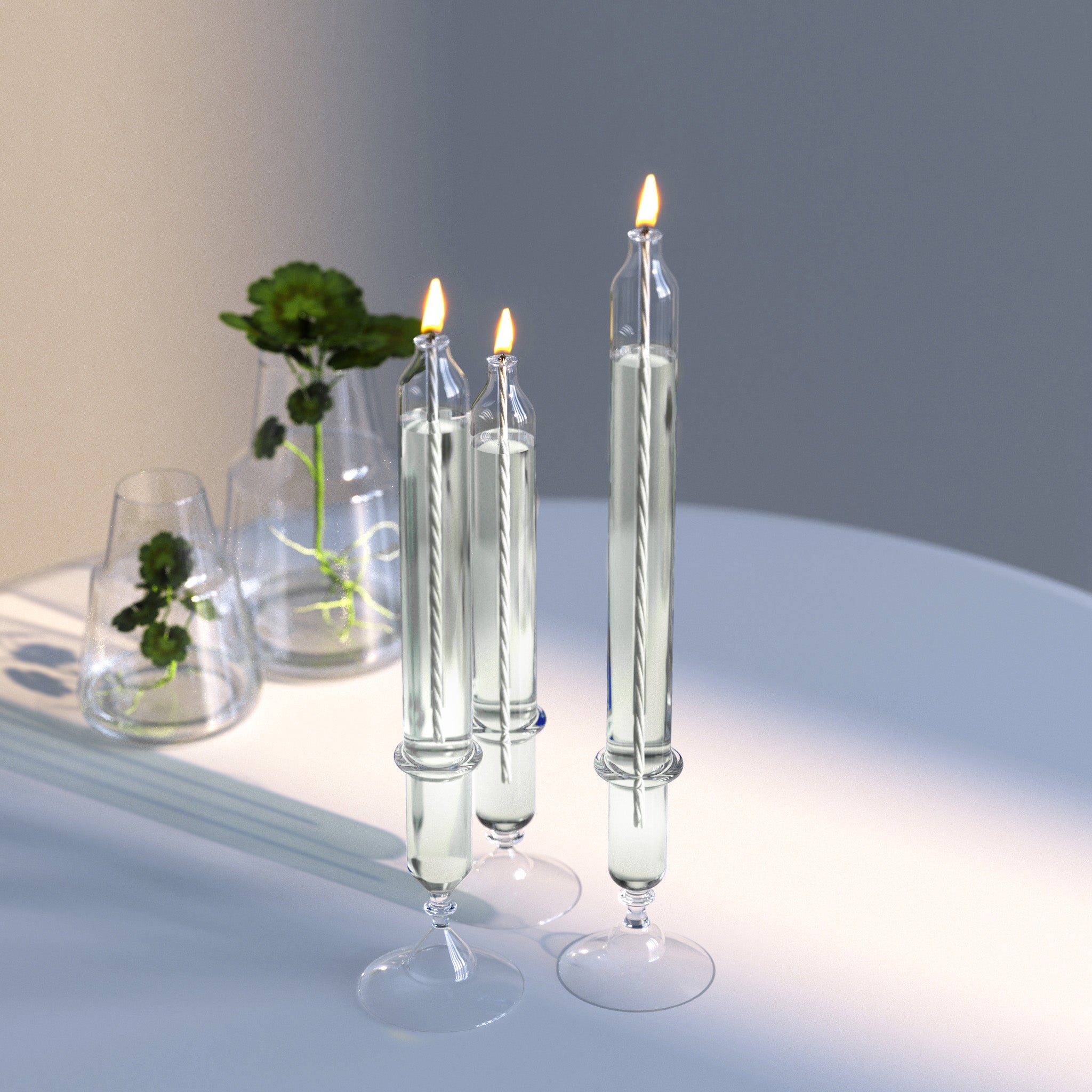 Awe Glass Oil Candle Set Clear