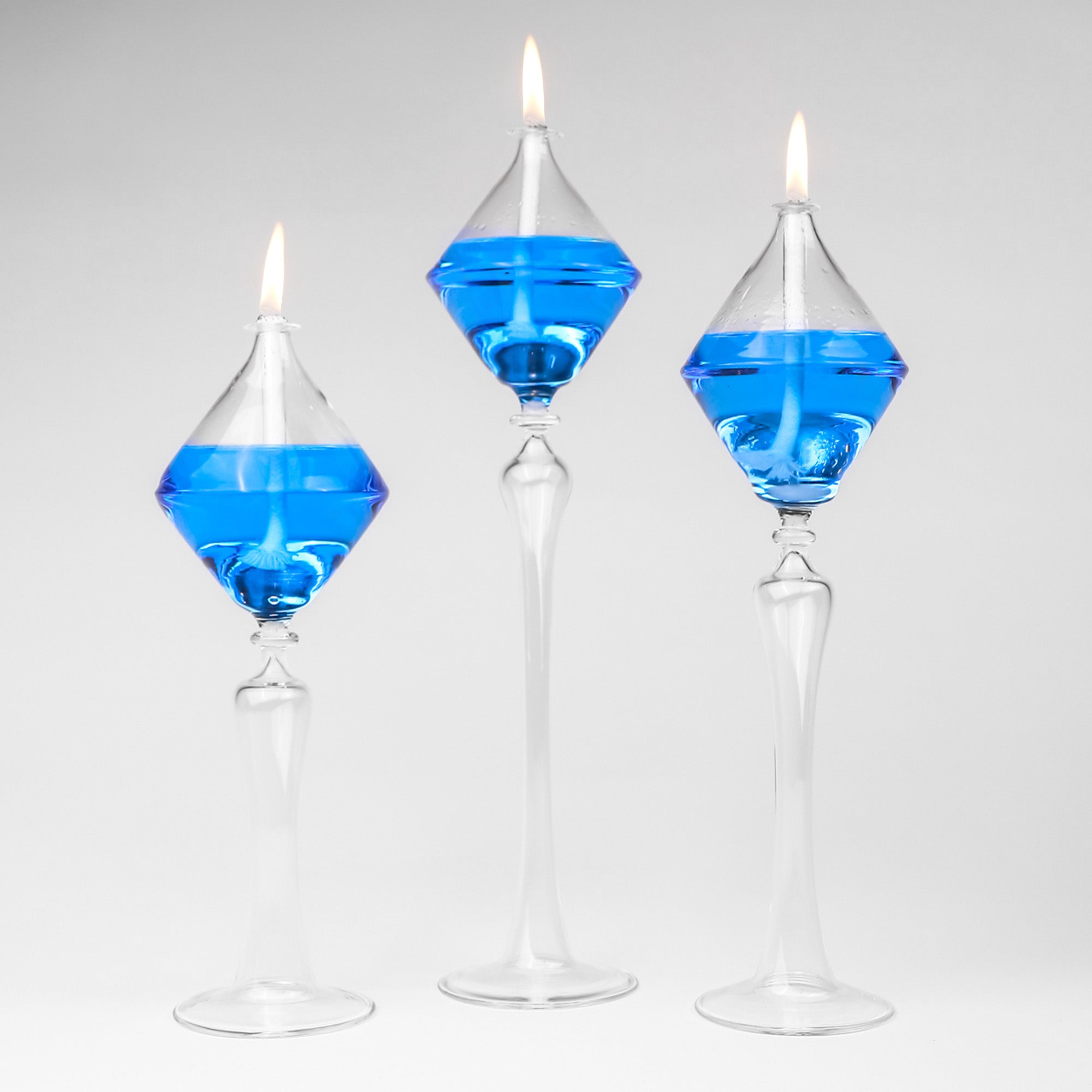 Love Glass Oil Candle Set Blue