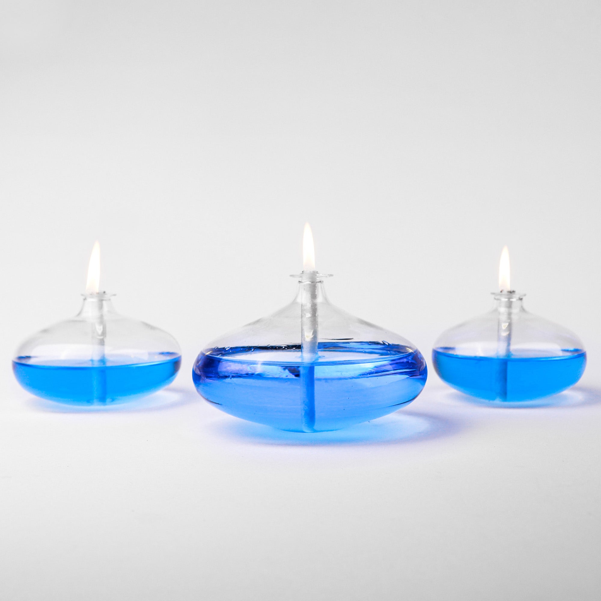 Grace Glass Oil Candle Set Blue