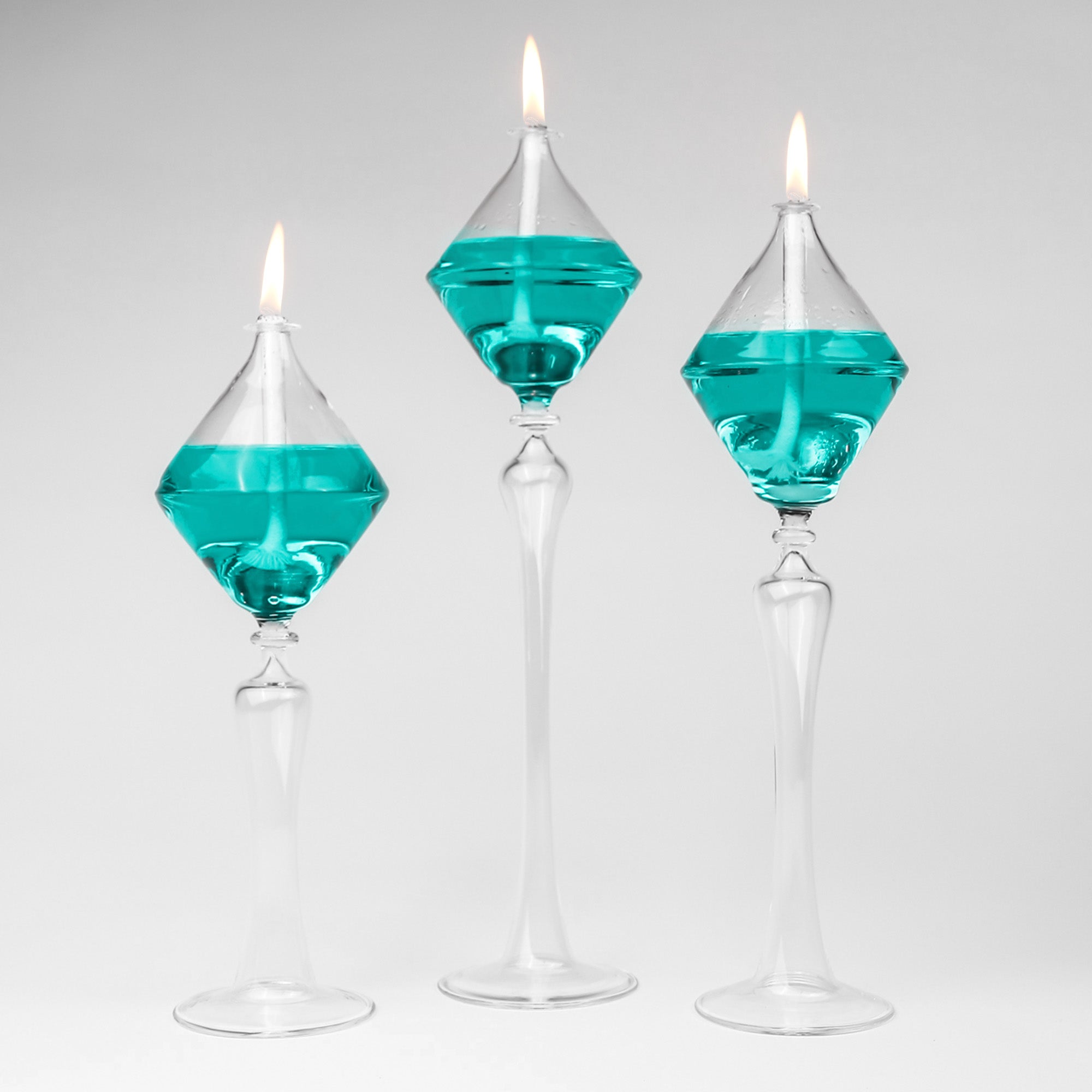 Love Glass Oil Candle Set Emerald
