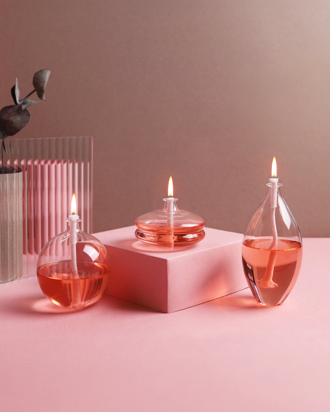 Glory Glass Oil Candle Mini Set Rose