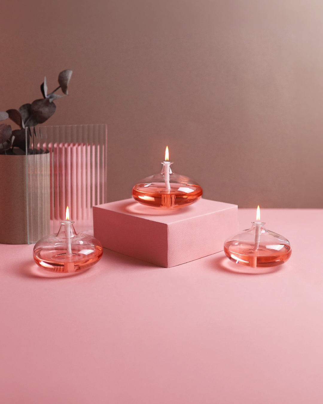 Grace Glass Oil Candle Set Rose
