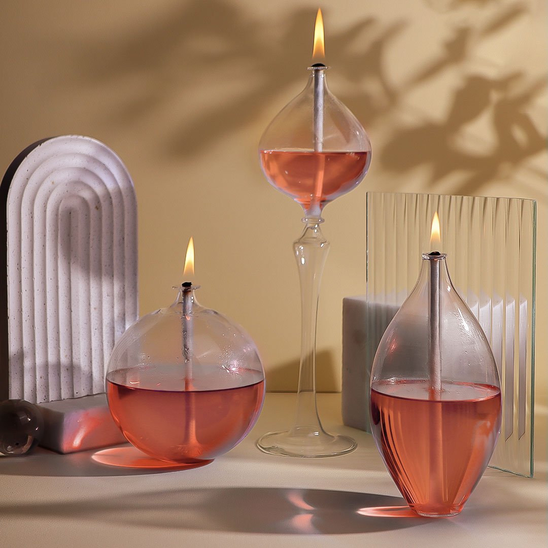 Fame Glass Oil Candle Set Rose