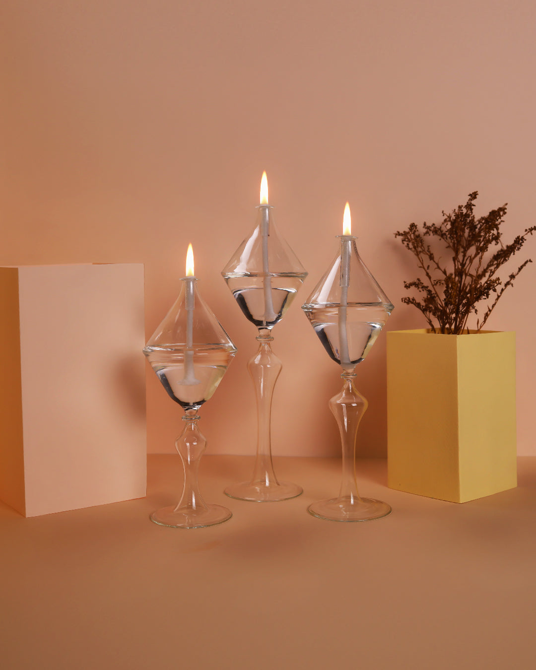 Love Glass Oil Candle Set Clear