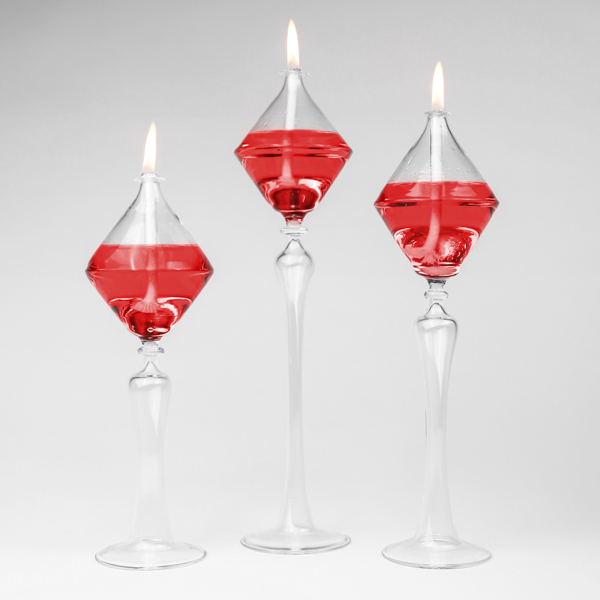 Love Glass Oil Candle Set Red