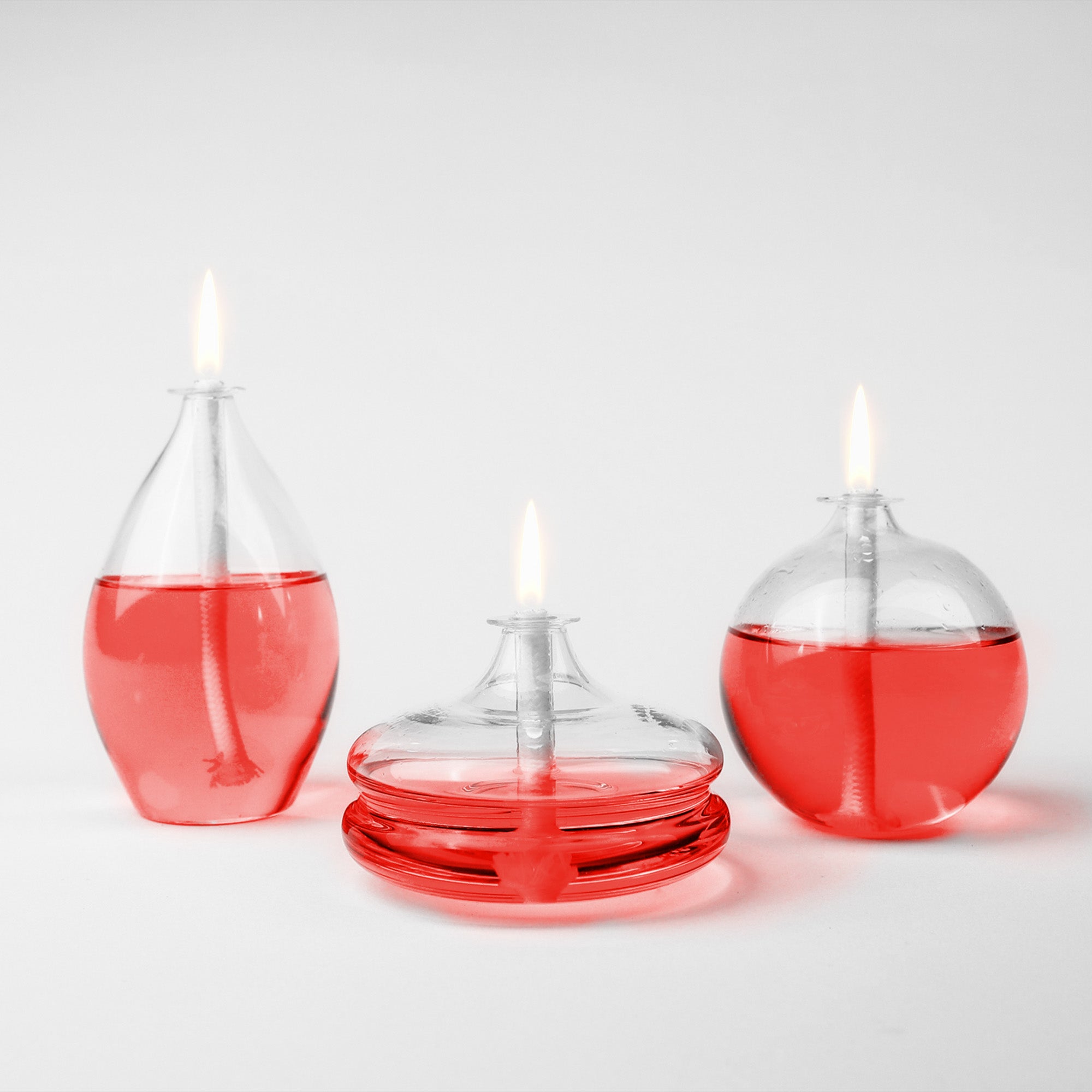 Glory Glass Oil Candle Mini Set Red