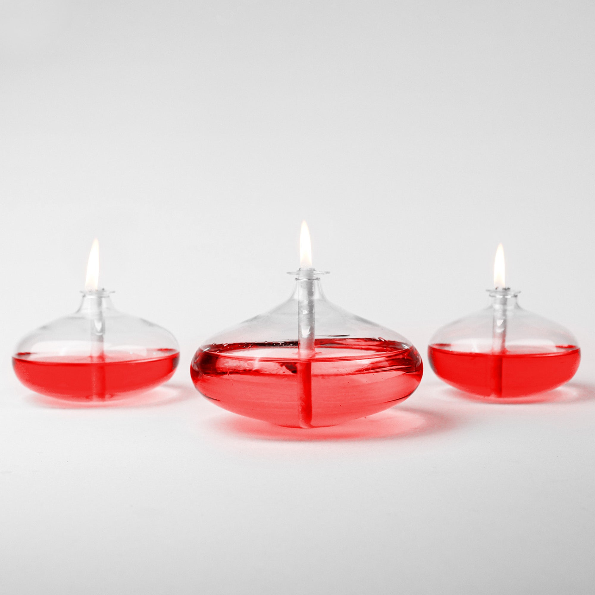 Grace Glass Oil Candle Set Red