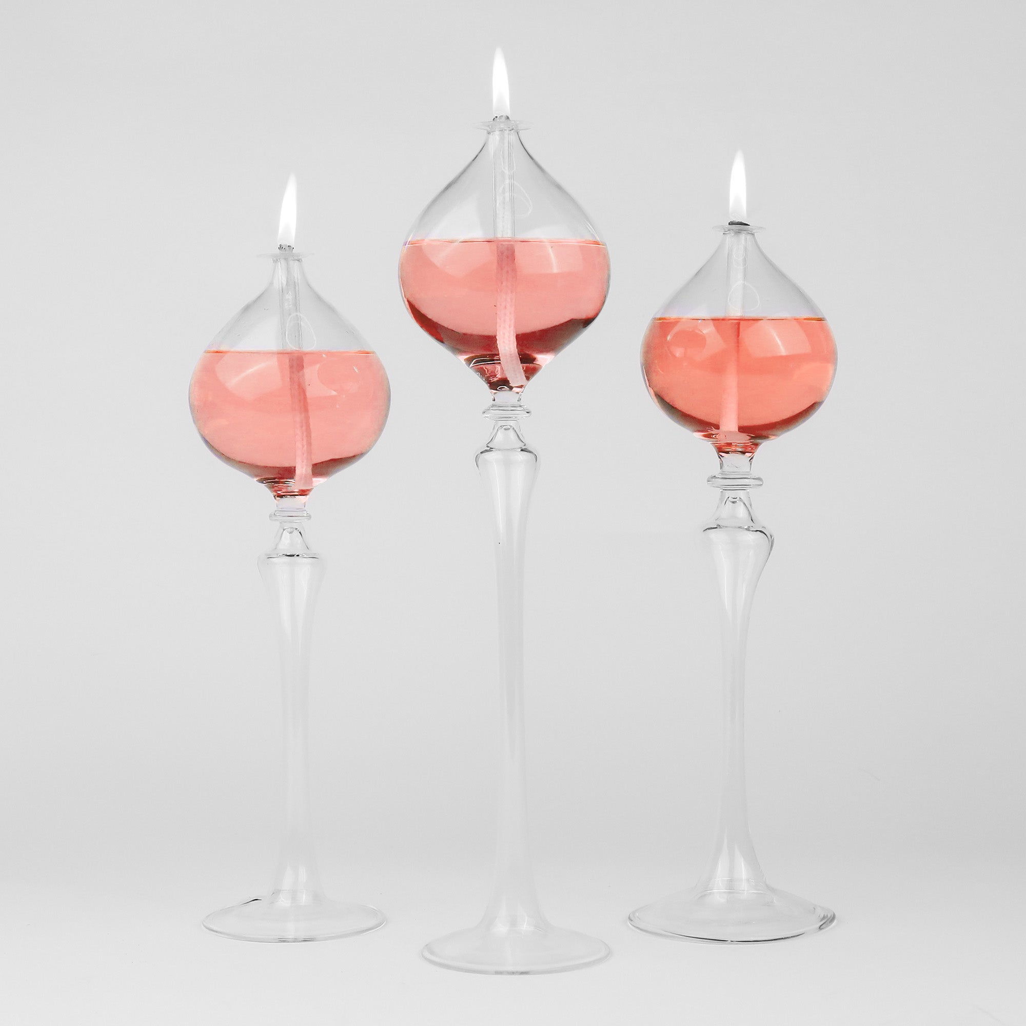 Serenity Glass Oil Candle Set Rose