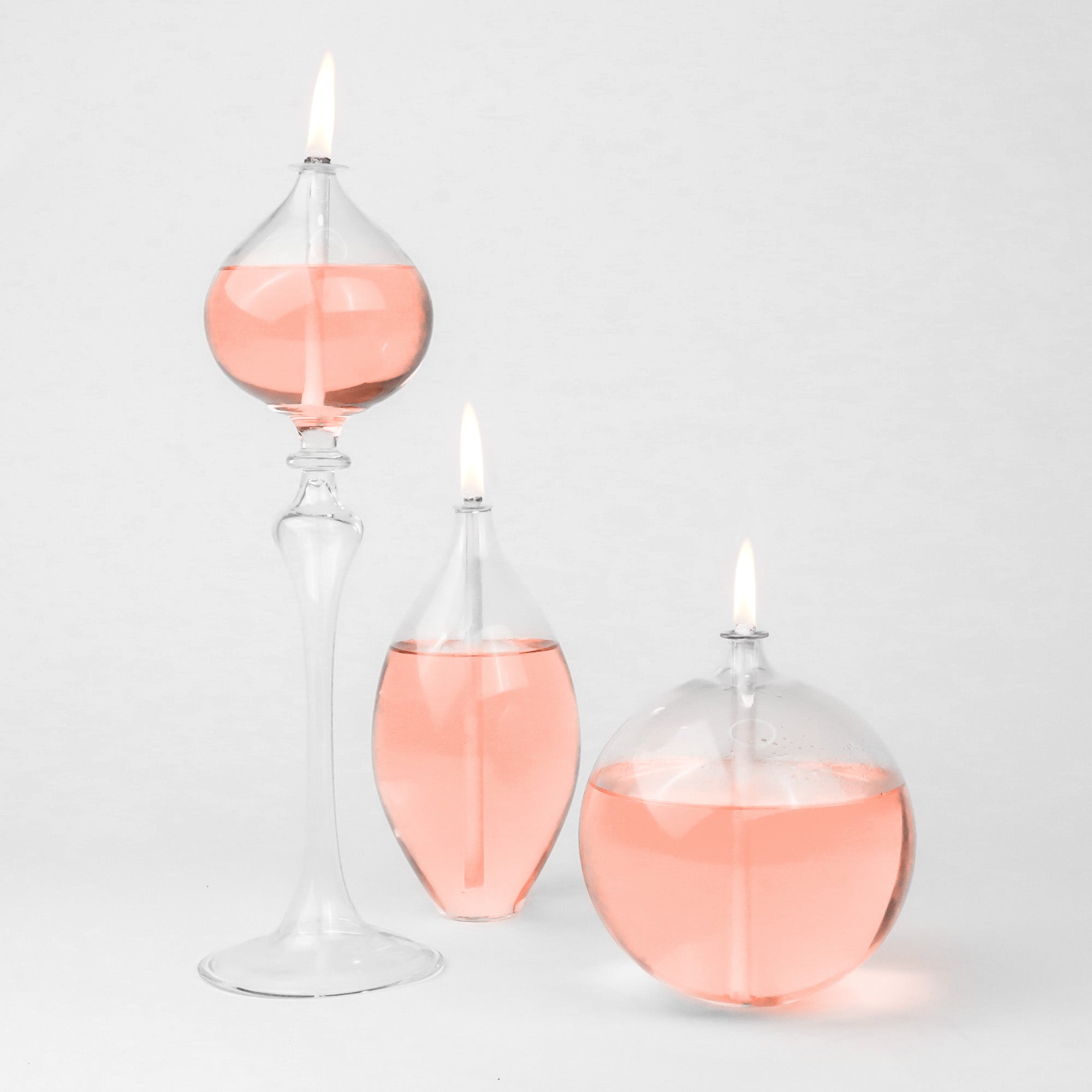 Fame Glass Oil Candle Set Rose